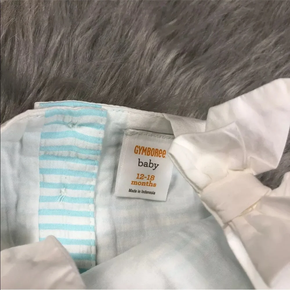 Gymboree 12-18 Months Blue White Striped Romper